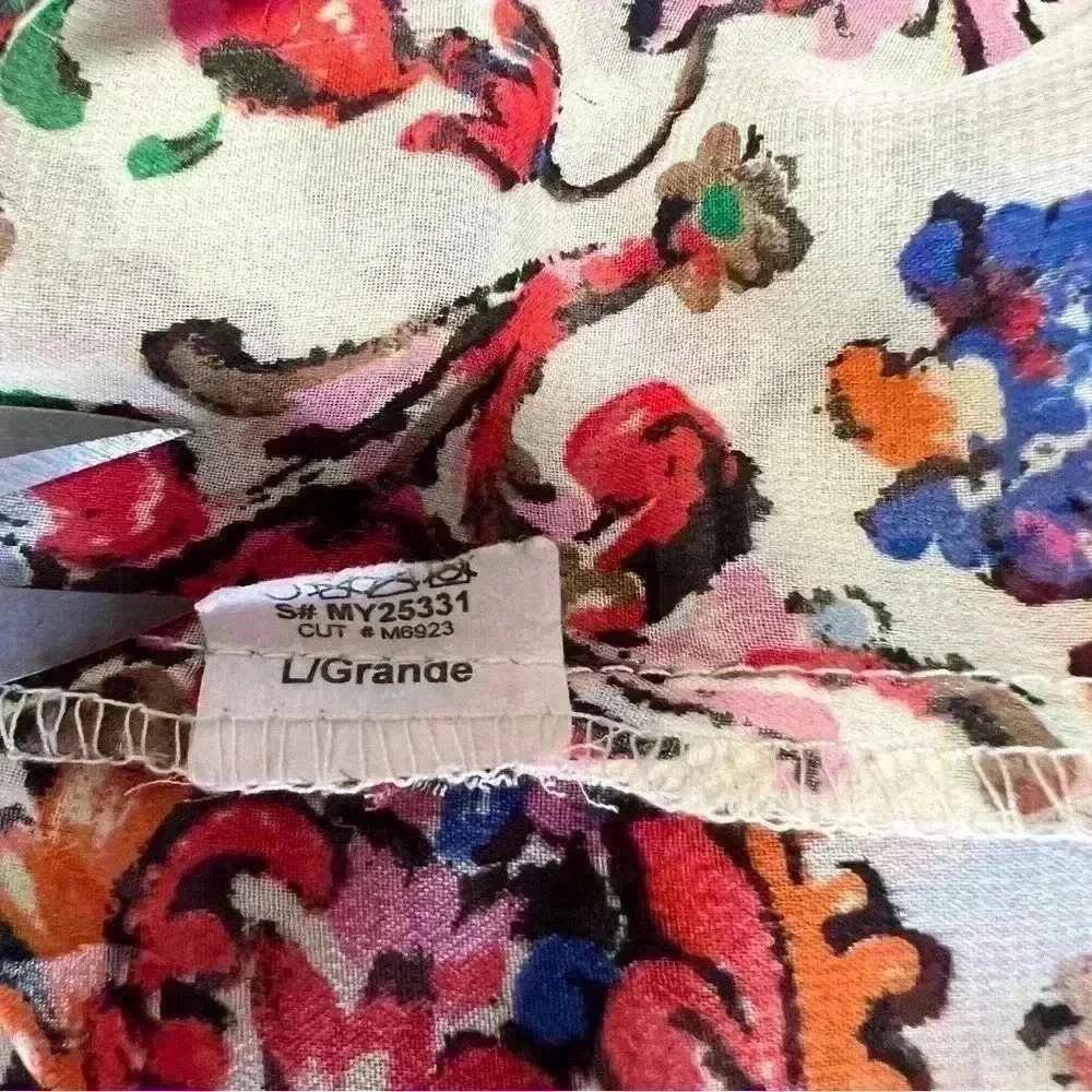 My Story Womens Button Up Cropped Blouse Size Large - Picture 6 of 7